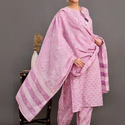 RAISHREE Women Floral Printed Regular Mirror Work Pure Cotton Kurta With Patiala & Dupatta-picture-35