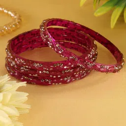 ZULKA Set Of 4 Crystal-Studded Bangles image 2