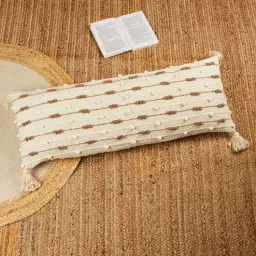 White Cotton Bohemian tufted 70x60 Inches Throw by Jutie Pie-image-18