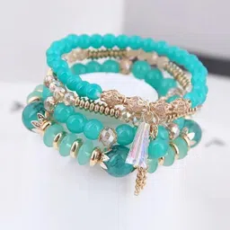 DressBerry Set Of 4 Artificial Beaded Elasticated Bracelets image 3