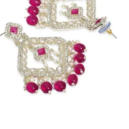 VATSALYA creation Gold-Plated Alloy Artificial Stones Earrings image 2