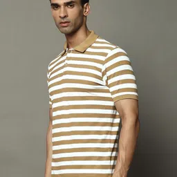 OGEN Men Striped Polo Collar Pockets T-shirt-image-68