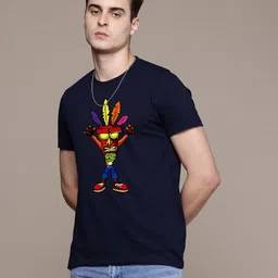 Moda Rapido Men Regular Fit Graphic Printed Round Neck Cotton T-shirt image 1