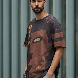 WROGN Printed Pure Cotton Short Sleeves Round Neck Oversized T-shirt-picture-39