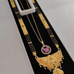 OM KRISHIV COLLECTION Gold-Plated Artificial Beads Mangalsutra-picture-22