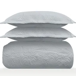 LABHAM Grey Quilted 300 GSM King Bed Cover image 5