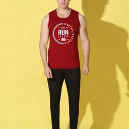 WOOSTRO Men Pack of 2 Typography Printed Round Neck Cotton Slim Fit T-shirts image 3