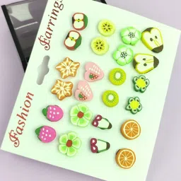 NAVJAI Set of 12 & Multi Plastic Earrings image 4