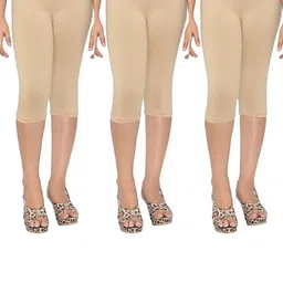 Tik Tok WEARS Girls Beige Cotton Capris-image-56