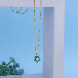 SZN Set Of 2 Gold-Plated Enamelled Quirky Shaped Pendants With Chains image 2