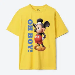Wear Your Mind Boys Mickey Mouse Printed Pure Cotton Applique T-shirt-image-96