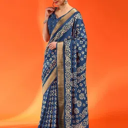 Anouk Rustic Ethnic Motifs Zari Silk Blend Sungudi Saree image 2
