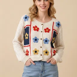 DressBerry Women Floral Printed Cardigan with Embroidered Detail-picture-37