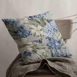 THEYAYACAFE Grey & Blue Floral Velvet Square Cushion Covers-image-14