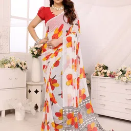 The Textile Hub Floral Pure Georgette Saree-picture-33