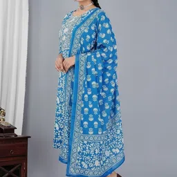 SZN Women Ethnic Motifs Printed Regular Kurta with Trousers & With Dupatta image 2