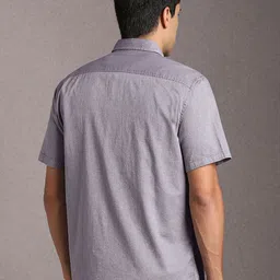 Louis Philippe Jeans Textured Spread Collar Pure Cotton Casual Shirt image 4