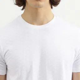 United Colors of Benetton Men Solid Round Neck Pure Cotton T-shirt image 2