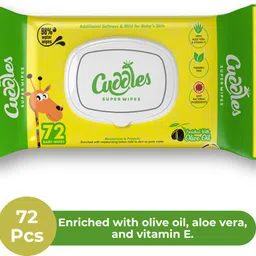 cuddles super wipes with Lid - Enriched with Aloevera, Olive Oil and Vitamin E (Pack of 1) image 1