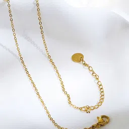 Rubans Voguish 18K Gold-Plated Stainless Steel Tarnish-Free Waterproof Clover CZ Necklace image 2