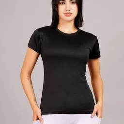 NEVER LOSE Women Compression Short Sleeves Round Neck Sports T-shirt-picture-12