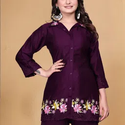 SWORNY FASHION Women Floral Embroidered Kurta with Trousers-picture-16