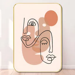 Livin'luxe White & Orange 1 Piece Wood Abstract Wall Paintings-picture-14