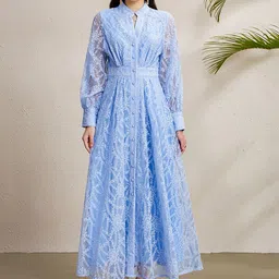 JC Collection Women Floral Embroidered Fit and Flare Midi Dress-picture-24