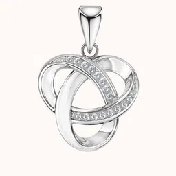 HighSpark Women Cubic Zirconia Studded Geometric Pendant-image-43