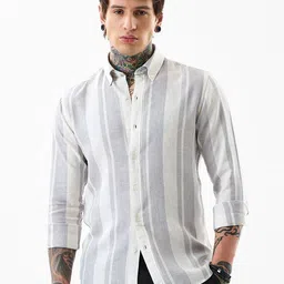 Snitch Men India Slim Fit Vertical Striped Button-Down Collar Casual Shirt-picture-20