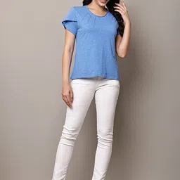 BEGUMPAN Flutter Sleeve Cotton Top image 3
