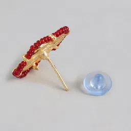 Anouk Gold Plated Kundan Studded Beaded Premium Layered Necklace & Earring Set image 3