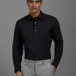 Louis Philippe Men Classic Fit Spread Collar Solid Cotton Formal Shirt-image-21