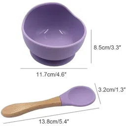 housify Silicone Baby Feeding Bowl with Spoon | Baby Feeding Set | Feeding Essentials - SILICONE image 4