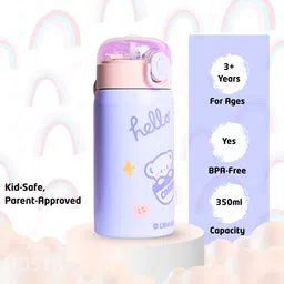 hosta Stainless Steel Vacuum Insulated Leak-Proof Hot & Cold Sipper Kids Water Bottle 350 ml Water Bottle image 3