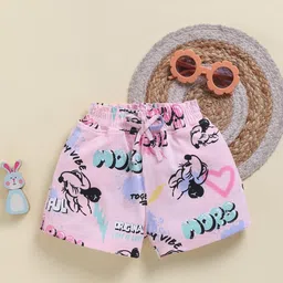 Biskid Girls Printed Mickey Mouse Regular Fit Cotton Shorts-image-17