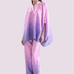 House of Kaftan Ombre Shirt Collar Linen Shirt & Trousers image 4