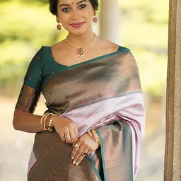 bigben textile Woven Design Zari Silk Blend Banarasi Saree image 4