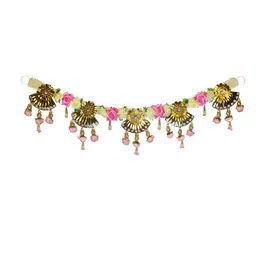 THE HOME CO. Pink & White Gold Shell Floral Toran image 2