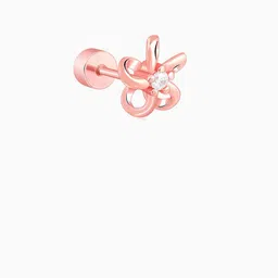 GIVA Set Of 2 925 Sterling Silver Rose Gold-Plated Floral Zircon Studded Studs image 2