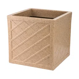 Myntra Elegant Homes Brown Textured Weather-Resistant Planter With Wheels image 3