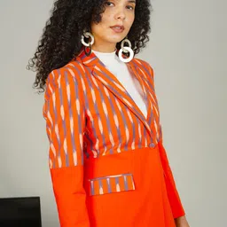 INDOPHILIA Printed Cotton Single-Breasted Blazer image 5