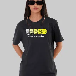 Underrated Club Women Printed Extended Sleeves Bio Finish Applique T-shirt-picture-11