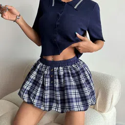 StyleCast x Revolte Checked Balloon Mini Skirt image 4