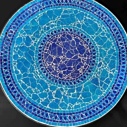 Timaya's Decor Blue & White Textured Wall Decor Plate-picture-21