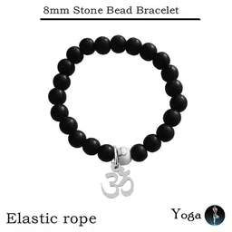 M Men Style Natural Gemstone Artificial Beaded Elasticated Bracelet image 2