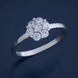 Kushal's Fashion Jewellery Sterling Silver Silver-Plated Cubic Zirconia Finger Ring-picture-10