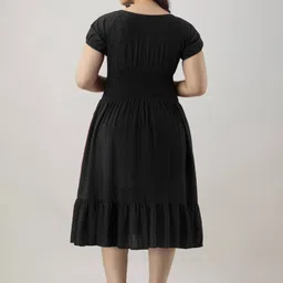 Shree RamCreation Puff Sleeve Fit & Flare Midi Dress image 4