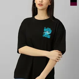 Kushi Flyer Women Typography 2 Drop-Shoulder Sleeves Pockets T-shirt-image-82