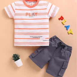 KIDZELLO Boys Striped T-shirt with Shorts-picture-20